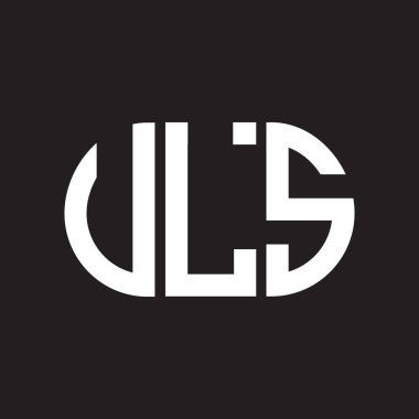 Siyah arkaplanda ULS harf logosu tasarımı. ULS yaratıcı harflerin baş harfleri logo kavramı. ULS harf tasarımı.