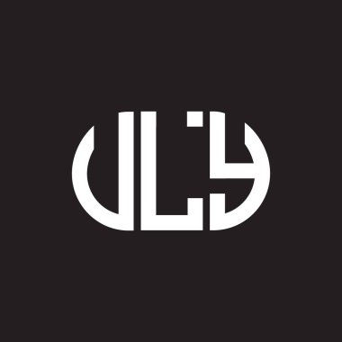 Siyah arkaplanda ULY harfi logo tasarımı. ULY yaratıcı harfler logosu konsepti. ULY harf tasarımı.