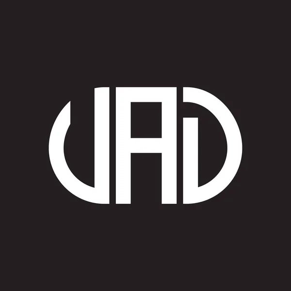 Uad Design Logotipo Carta Fundo Preto Uad Iniciais Criativas Conceito — Vetor de Stock