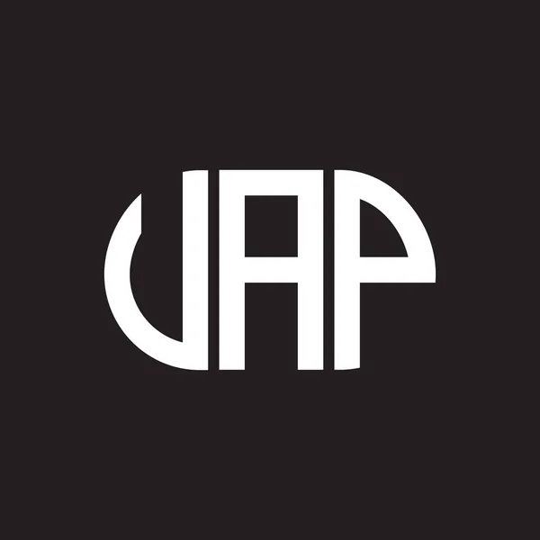 Σχεδιασμός Λογότυπου Γραμμάτων Uap Μαύρο Φόντο Uap Δημιουργικό Πρωτότυπο Γράμμα — Διανυσματικό Αρχείο