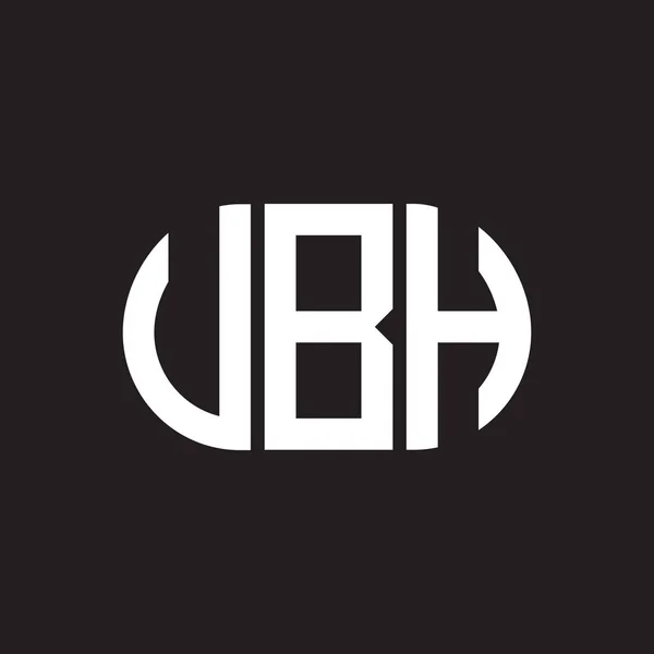 Σχεδιασμός Λογότυπου Γραμμάτων Ubh Μαύρο Φόντο Ubh Δημιουργικό Πρωτότυπο Γράμμα — Διανυσματικό Αρχείο