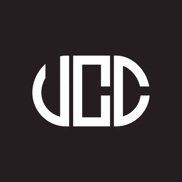 Ucc Design Logotipo Carta Fundo Preto Ucc Iniciais Criativas Conceito — Vetor de Stock