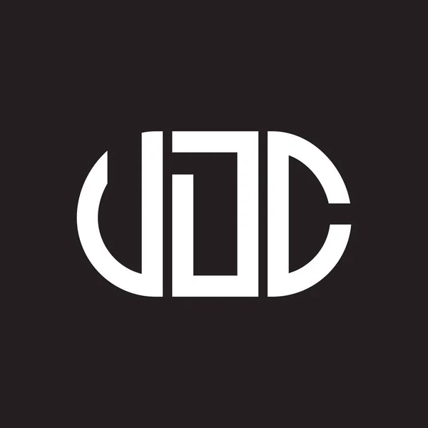 Udc Lettre Logo Design Sur Fond Noir Udc Initiales Créatives — Image vectorielle