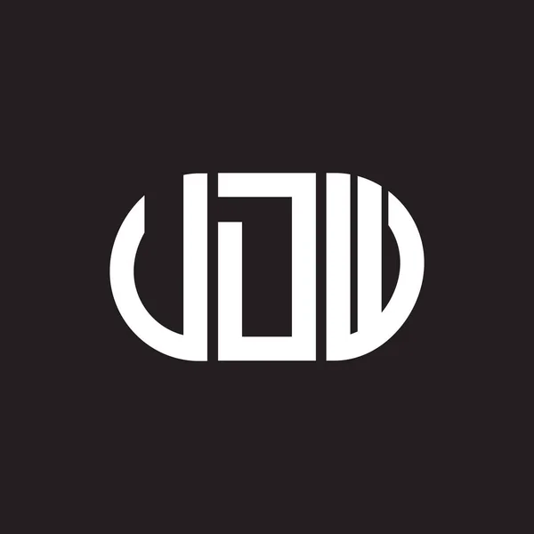 Projekt Logo Litery Udw Czarnym Tle Udw Twórcze Inicjały Koncepcja — Wektor stockowy