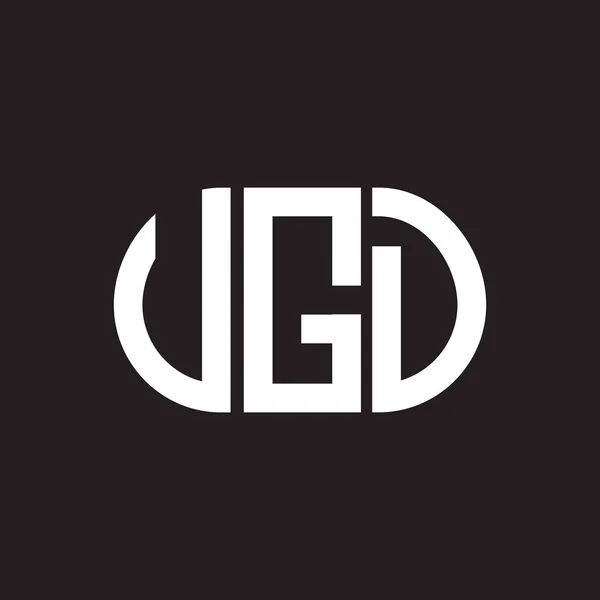 Ugd Brev Logotyp Design Svart Bakgrund Ugd Kreativa Initialer Brev — Stock vektor