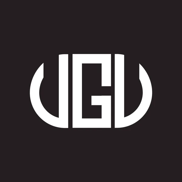 Diseño Del Logotipo Letra Ugv Sobre Fondo Negro Ugv Iniciales — Archivo Imágenes Vectoriales