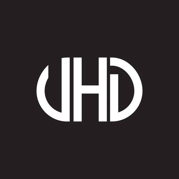 Uhd Letter Logo Design Auf Schwarzem Hintergrund Uhd Kreative Initialen — Stockvektor