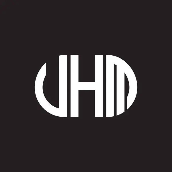 Форма Логотипу Uhm Чорному Тлі Творчі Ініціали Uhm Мають Поняття — стоковий вектор