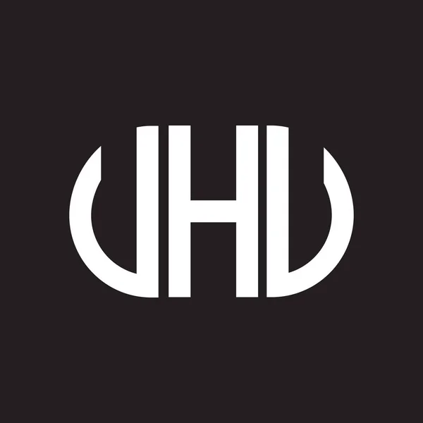Uhu Projeto Logotipo Letra Fundo Preto Uhu Iniciais Criativas Conceito —  Vetores de Stock