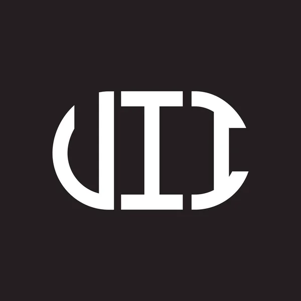 Uii Letter Logo Ontwerp Zwarte Achtergrond Uii Creatieve Initialen Letter — Stockvector