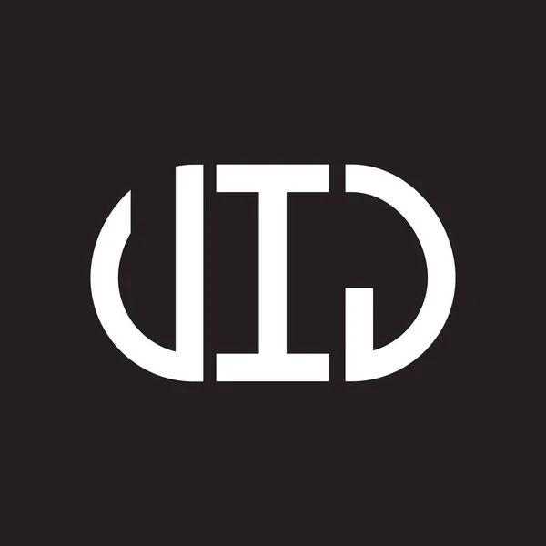 Uij Logo Ontwerp Zwarte Achtergrond Uij Creatieve Initialen Letter Logo — Stockvector