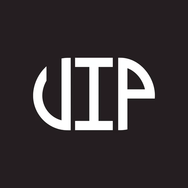 Projekt Logo Litery Uip Czarnym Tle Kreatywne Inicjały Uip Koncepcja — Wektor stockowy