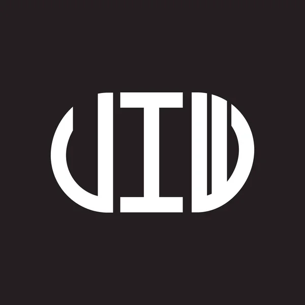 Uiw Design Logotipo Carta Fundo Preto Uiw Iniciais Criativas Conceito — Vetor de Stock