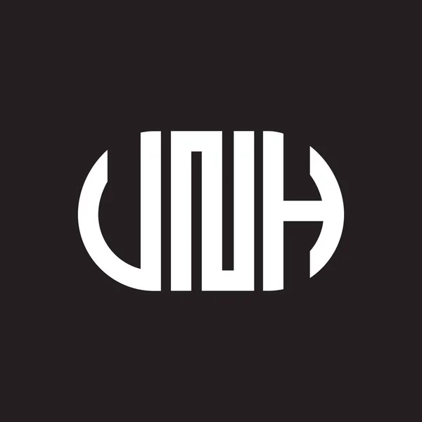 Siyah Arka Planda Unh Harf Logosu Tasarımı Unh Yaratıcı Harflerin — Stok Vektör