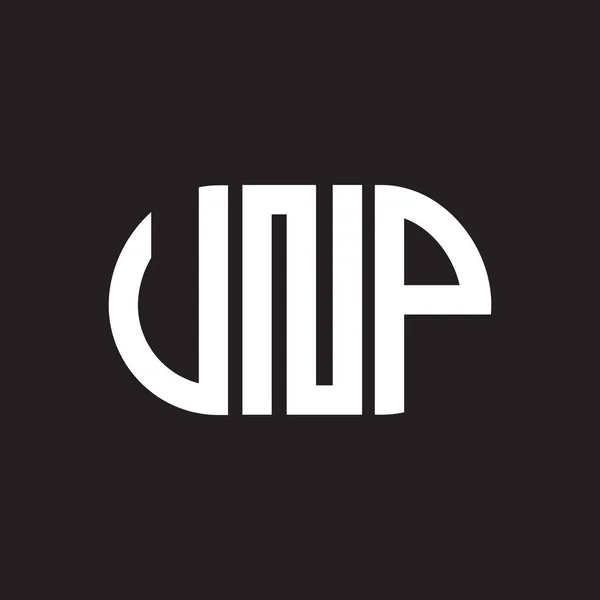 Unp Brev Logotyp Design Svart Bakgrund Unp Kreativa Initialer Brev — Stock vektor