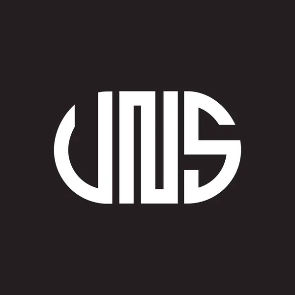 Σχεδιασμός Λογότυπου Επιστολών Uns Μαύρο Φόντο Έννοια Λογοτύπου Δημιουργικά Αρχικά — Διανυσματικό Αρχείο