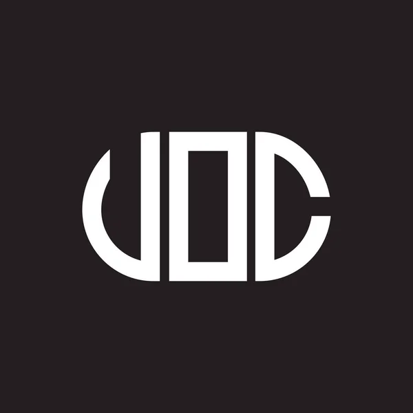 Uoc字母标识的黑色背景设计 Uoc创意的首字母首字母标识概念 Uoc信件设计 — 图库矢量图片