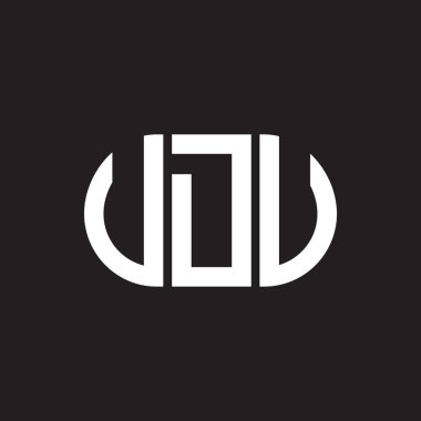 VDU mektup logosu tasarımı. VDU monogram harflerin baş harfleri logo kavramı. Siyah arkaplanda VDU harf tasarımı.