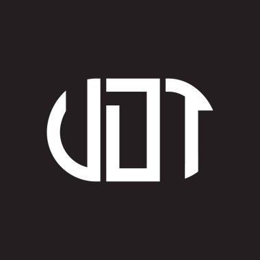 VDT harf logosu tasarımı. VDT monogram harflerin baş harfleri logo kavramı. Siyah arkaplanda VDT harf tasarımı.