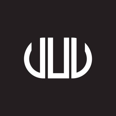 VUU harf logosu tasarımı. VUU monogram harflerin baş harfleri logo kavramı. Siyah arkaplanda vUU harf tasarımı.