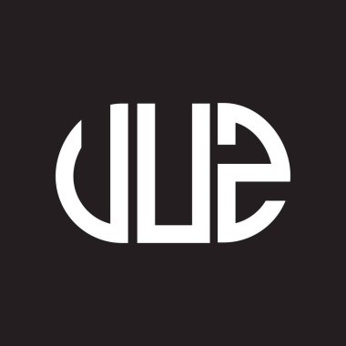 VUZ harf logosu tasarımı. VUZ monogram harflerin baş harfleri logo kavramı. Siyah arkaplanda VUZ harf tasarımı.