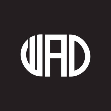 WAO mektup logosu tasarımı. WAO başharflerinin baş harfleri logo konsepti. WAO harf dizaynı siyah arkaplan.