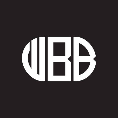WBB harfli logo tasarımı. WBB monogram harflerin baş harfleri logo kavramı. Siyah arkaplanda WBB harf tasarımı.