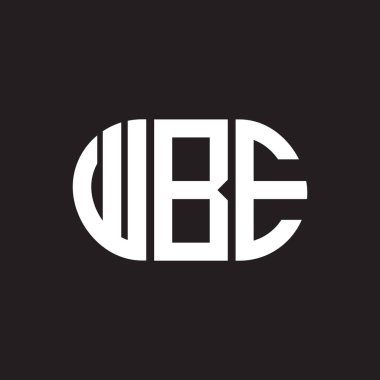 WBE mektup logosu tasarımı. WBE başharflerinin baş harfleri logo konsepti. Siyah arkaplanda WBE harf tasarımı.