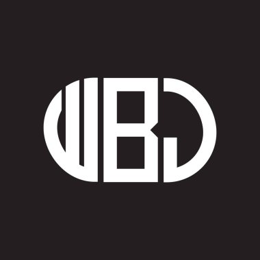 WBJ harf logosu tasarımı. WBJ monogram harflerin baş harfleri logo kavramı. Siyah arkaplanda WBJ harf tasarımı.