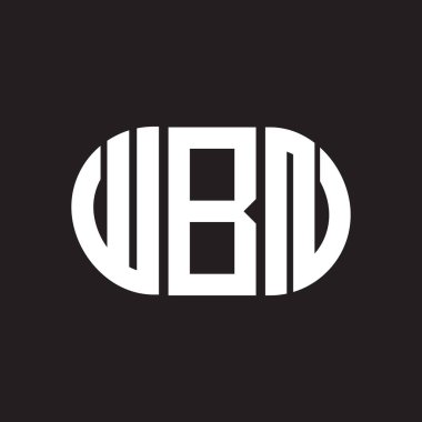 WBN harf logosu tasarımı. WBN monogram harflerin baş harfleri logo kavramı. Siyah arkaplanda WBN harf tasarımı.