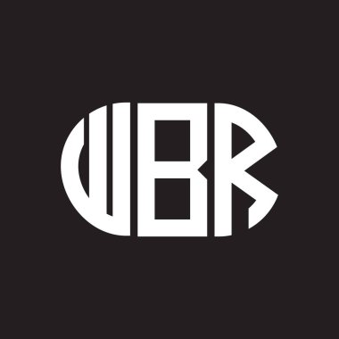 WBR harf logosu tasarımı. WBR monogram harflerin baş harfleri logo kavramı. Siyah arkaplanda WBR harf tasarımı.