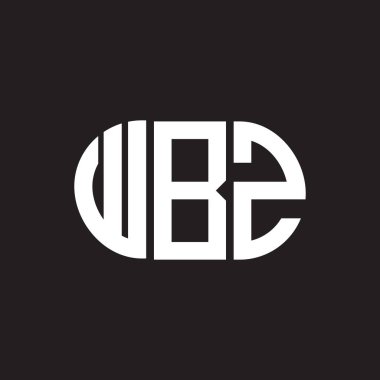 WBZ harf logosu tasarımı. WBZ monogram harflerin baş harfleri logo kavramı. Siyah arkaplanda WBZ harf tasarımı.