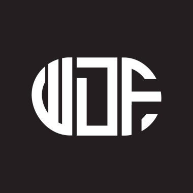 WDF mektup logosu tasarımı. WDF monogram harflerin baş harfleri logo kavramı. Siyah arkaplanda WDF harf tasarımı.