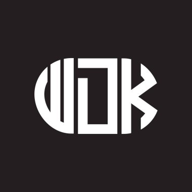 WDK mektup logosu tasarımı. WDK monogram harflerin baş harfleri logo kavramı. Siyah arkaplanda WDK harf tasarımı.