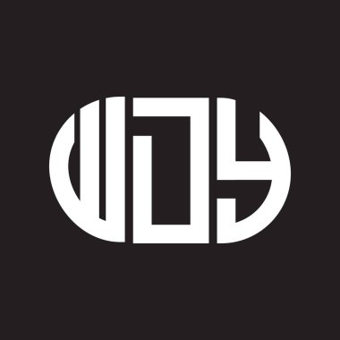 WDY mektup logosu tasarımı. WDY baş harfleri logo konsepti. Siyah arkaplanda WDY harf tasarımı.