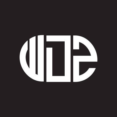 WDZ harf logosu tasarımı. WDZ monogram harflerin baş harfleri logo kavramı. Siyah arkaplanda WDZ harf tasarımı.