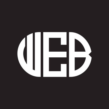 Web sitesi logo tasarımı. WEB baş harfleri logo konsepti. Siyah arkaplanda WEB harf tasarımı.