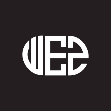 WEZ harf logosu tasarımı. WEZ baş harfleri logo konsepti. Siyah arkaplanda WEZ harf tasarımı.