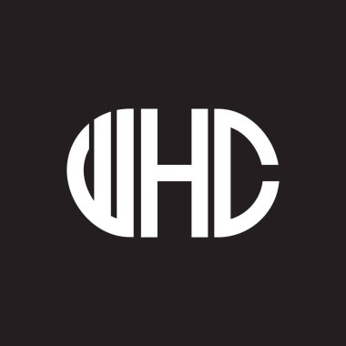 WHC mektup logosu tasarımı. WHC başharflerin baş harfleri logo konsepti. WHC harf tasarımı siyah arkaplan.