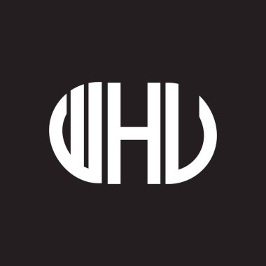 WhV mektup logosu tasarımı. WHV monogram harflerin baş harfleri logo kavramı. Siyah arkaplanda WHV harf tasarımı.