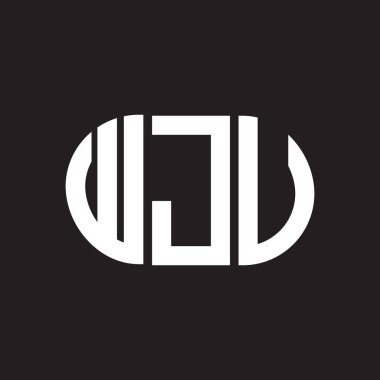 WJV mektup logosu tasarımı. WJV monogram harflerin baş harfleri logo kavramı. Siyah arkaplanda WJV harf tasarımı.
