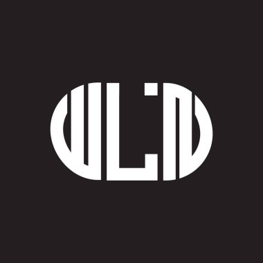 WLN harf logosu tasarımı. WLN monogram harflerin baş harfleri logo kavramı. Siyah arkaplanda WLN harf tasarımı.