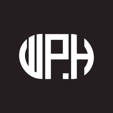 WPH mektup logosu tasarımı. WPH monogram harflerin baş harfleri logo kavramı. Siyah arkaplanda WPH harf tasarımı.