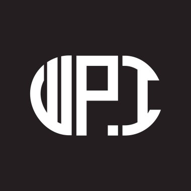 WPI harf logosu tasarımı. WPI monogram harflerin baş harfleri logo kavramı. Siyah arkaplanda WPI harf tasarımı.