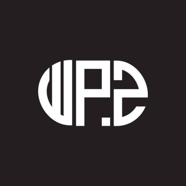 WPZ harf logosu tasarımı. WPZ monogram harflerin baş harfleri logo kavramı. Siyah arkaplanda WPZ harf tasarımı.