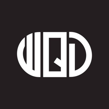 WQD harf logosu tasarımı. WQD monogram harflerin baş harfleri logo kavramı. Siyah arkaplanda WQD harf tasarımı.