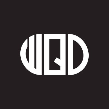 WQO harf logosu tasarımı. WQO monogram harflerin baş harfleri logo kavramı. Siyah arkaplanda WQO harf tasarımı.
