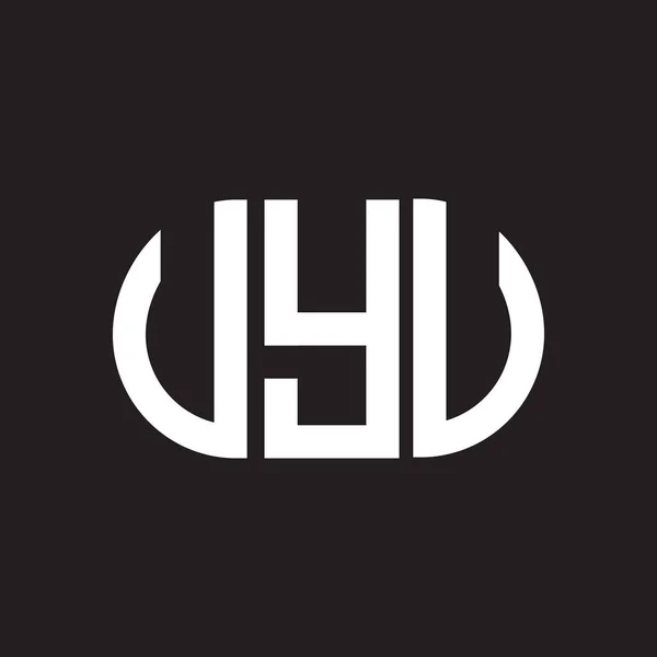 Vyuの文字ロゴデザイン Vyuモノグラムイニシャルレターロゴコンセプト 黒を基調としたVyuの文字デザイン — ストックベクタ