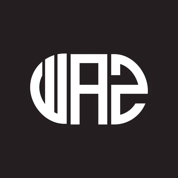 Waz字母标识设计 Waz首字母缩写字母标识概念 黑底Waz字母设计 — 图库矢量图片
