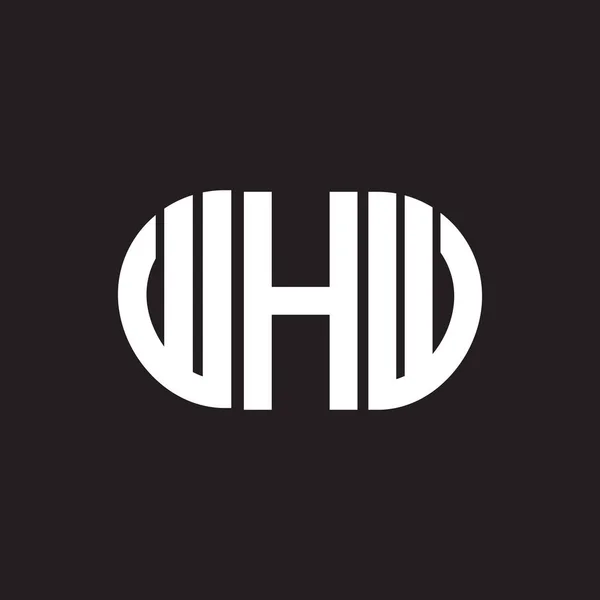 Whwレターロゴデザイン Whwモノグラムイニシャルレターロゴコンセプト ブラックを基調としたWhw文字デザイン — ストックベクタ
